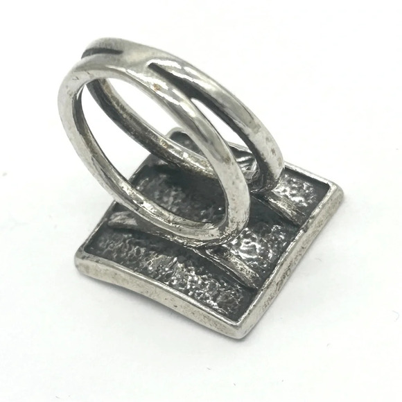 Silpada Sterling Silver Hammered Square Ring 6.5 - Picture 3 of 4